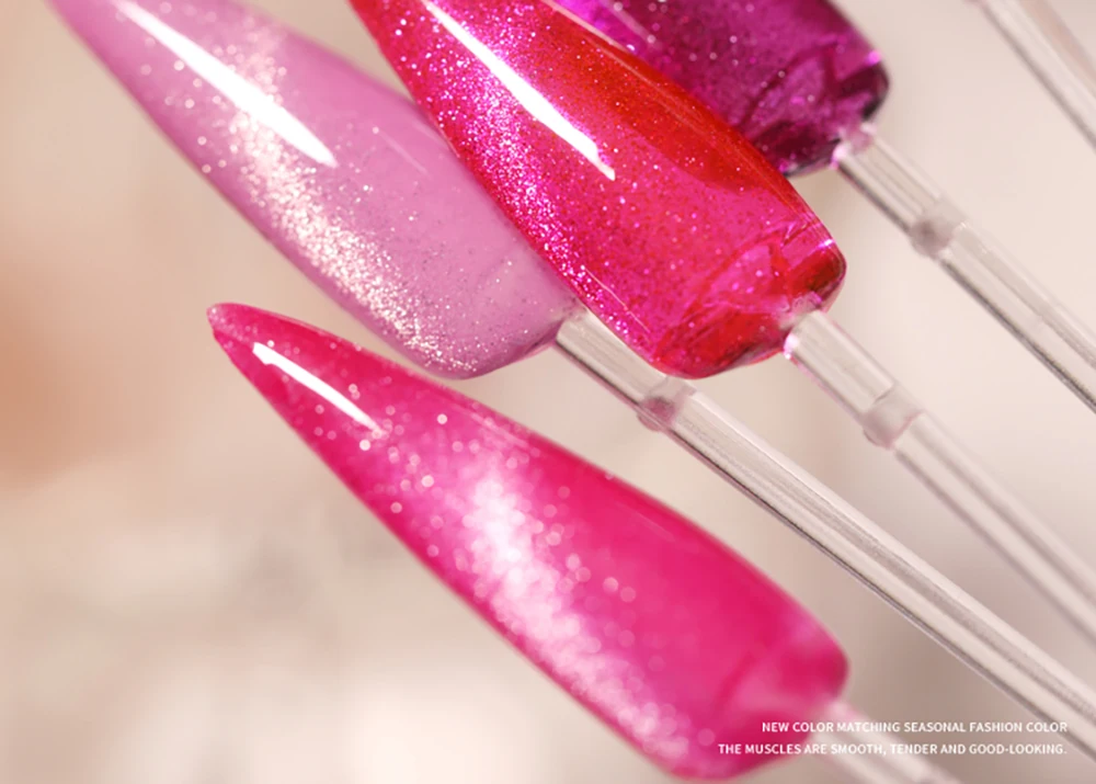 Vendeeni 15ml Rosa-Lila Glitzer-Brocken-Diamant-Katzenaugen-Nagelgel-Lack Magnetischer UV-Soak-Off-Gel-Lack Nagelkunst-Gel-Lack – Detail 5