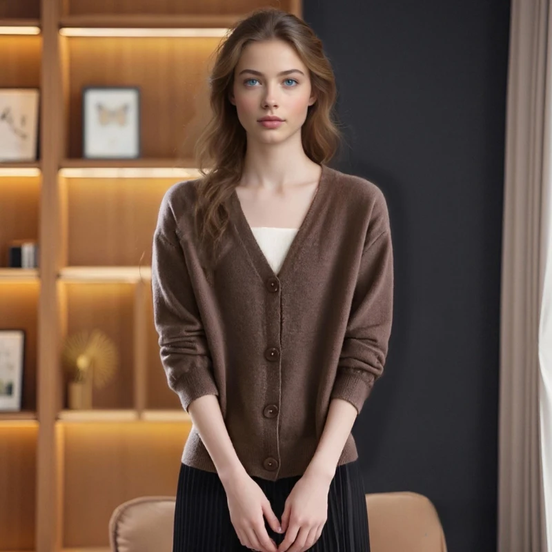 Herbst Mode Pullover Jacke Koreanische Frauen V-ausschnitt mit Langen ärmeln Strickjacke Pullover Elegante einreiher Casual frauen Strickwaren