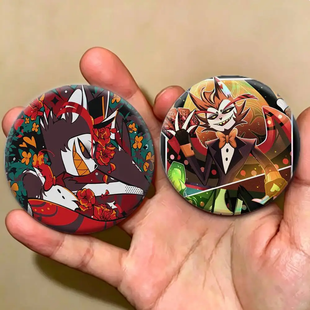 Demon Cat Hazbin Hotel H-Husk Badges Creative Tinplate Button PinsBrooch Badge Clothes Backpack