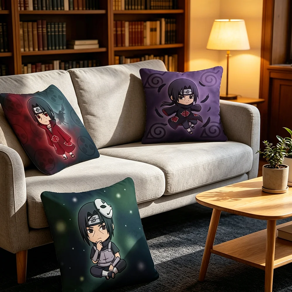 Uchiha Itachi Square Cushion Cover Baby Skin Friendly Matte Polyester Throw Pillow Case Sofa Bedroom Decor Waist Pillow Covers