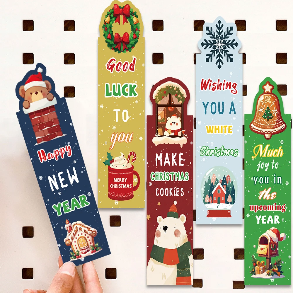 30PCS Cartoon Weihnachten Lesezeichen Dekoration Leseseite Buch Anmerkungen Studenten verwenden kreative Geschenke, um Karte zu markieren