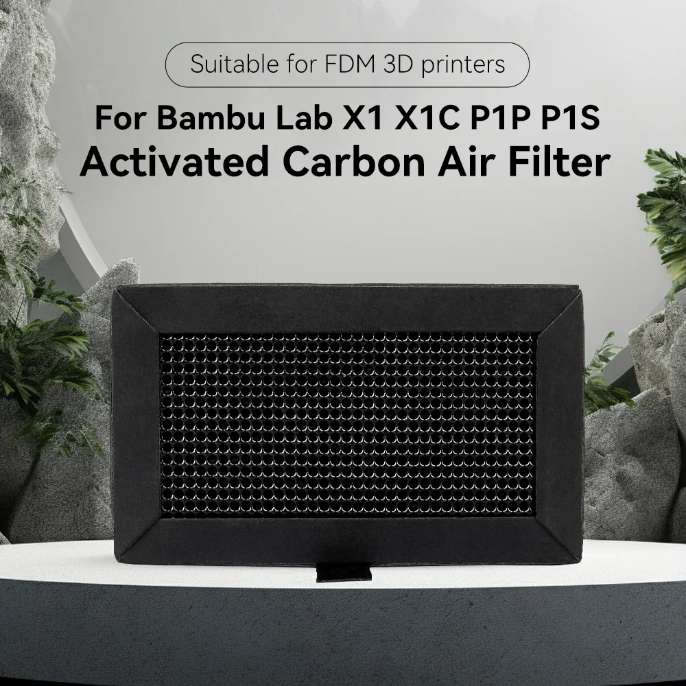 For Bambu Lab Activated Carbon Filter Air purifier Filter Replacement 3d Printer Parts For BambuLab X1-Carbon filter 109x55x33mm