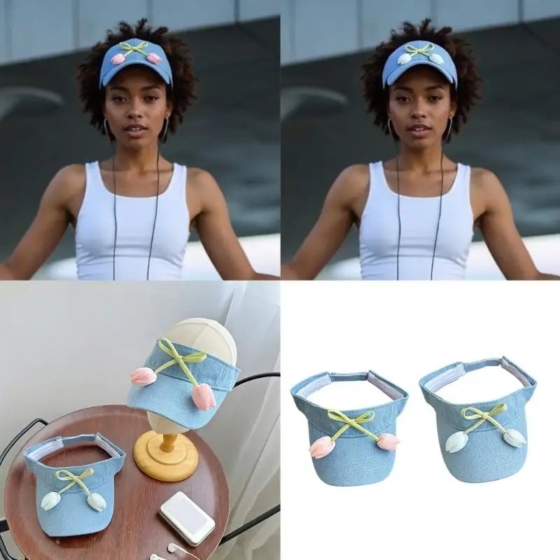 

652F Lightweight Mesh Sun Caps With Adjustable Fit Summer Outdoor Activities Women