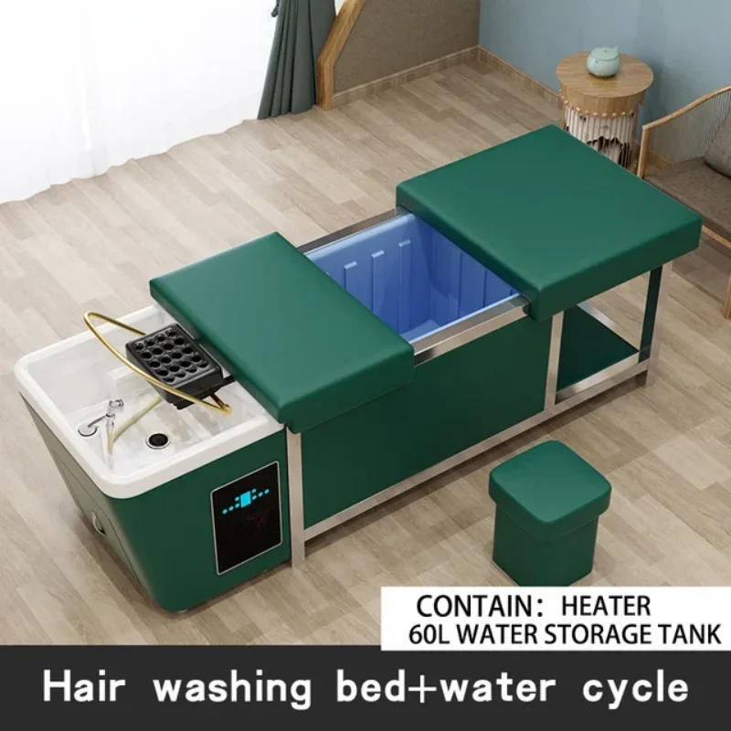 

2025 90L Water Storage Tank Head Spa Shampoo Bed Salon Furniture Water Pipe-Free Beauty Salon Massage Bed