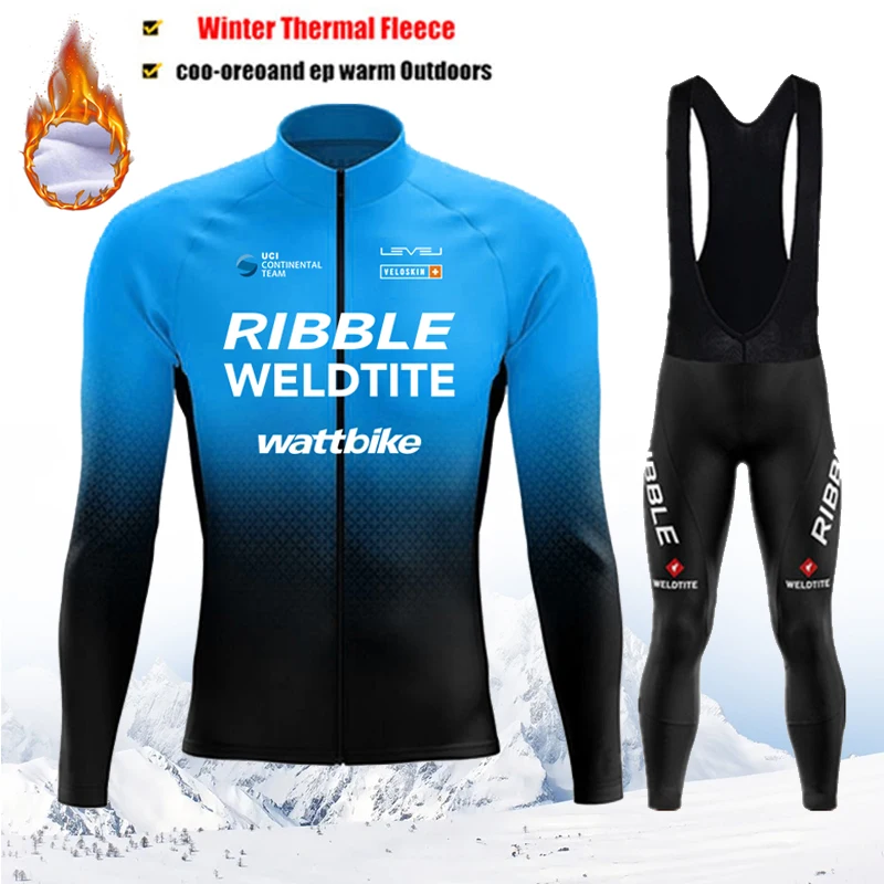 

Зимний комплект из термофлисового велосипедного трикотажа 2026 Maillot Ropa Ciclismo, сохраняет тепло, одежда для горного велосипеда, одежда для велосипеда, синий комплект для велоспорта