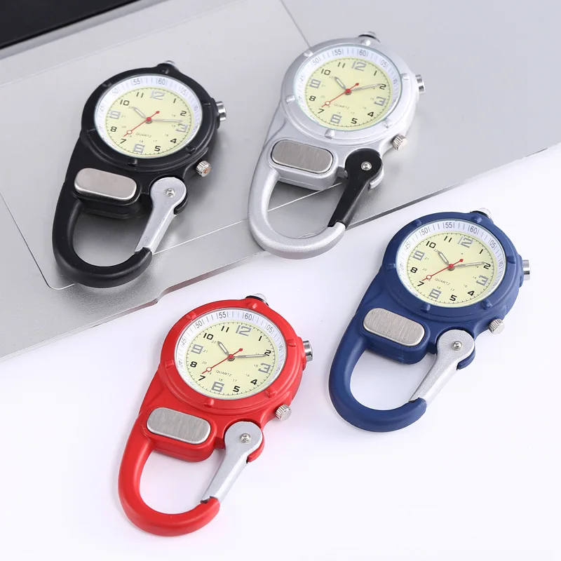 1 pcs  Outdoor Backpack Clip On Carabiner Digital Sports Watches Luminous For Hikers