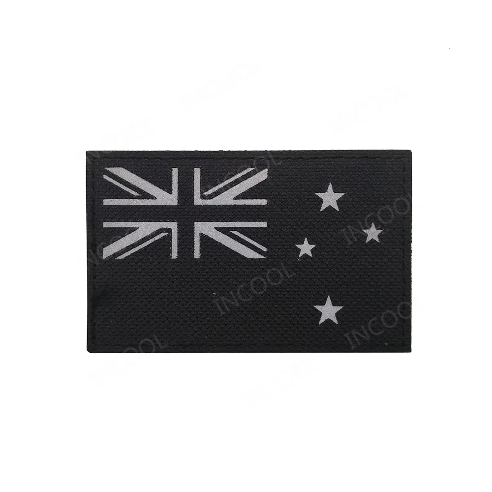 Australia New Zealand Papua New Guinea Guam Samoa Flags Embroidered PVC Rubber IR Reflective Patches Appliqued Badges Chevron