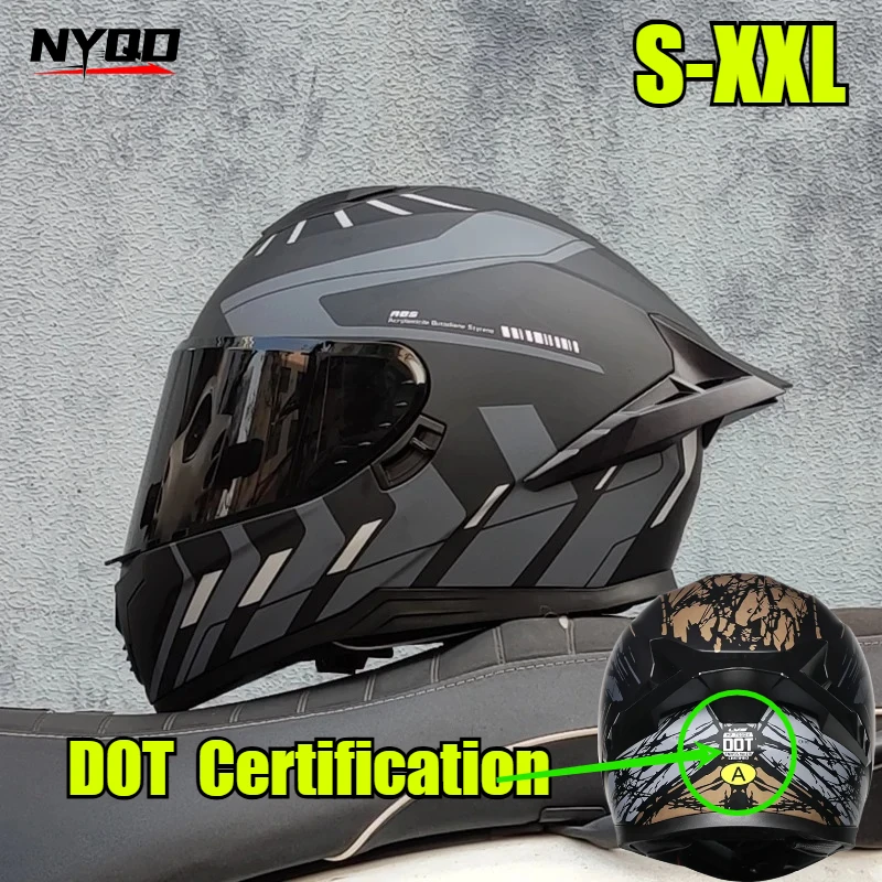 

3c Approved Original LVS Bright Black Helmet Motorcycle Full Face Motorcycle Helmet Riding Big Spoiler Unisex Helmet Casque