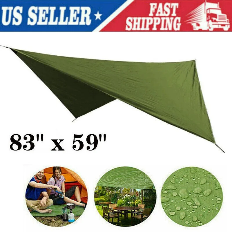 Camping Tent Tarp Rain Sun Shade Hammocks Shelter Camping Survival Sun Shelter Picnic Awning Cover Waterproof Traval Tool