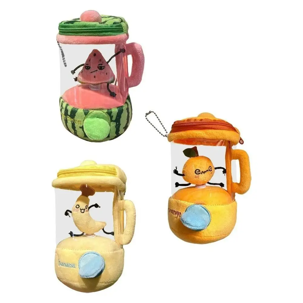 드로우 로프 회전 플러시 과일 Juicer 장난감 수박/오렌지/바나나 만화 플러시 Juicer 인형 소프트 휴대용 인형 열쇠 고리 펜던트