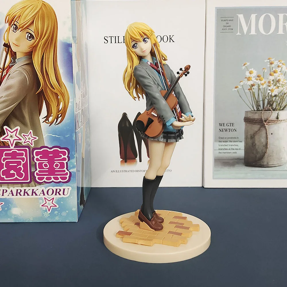 Anime Your Lie in April Figure Miyazono Kaori Violin Girl Cartoon Toy Doll PVC 20cm Box-packed Japanese Figurine World 20 cm