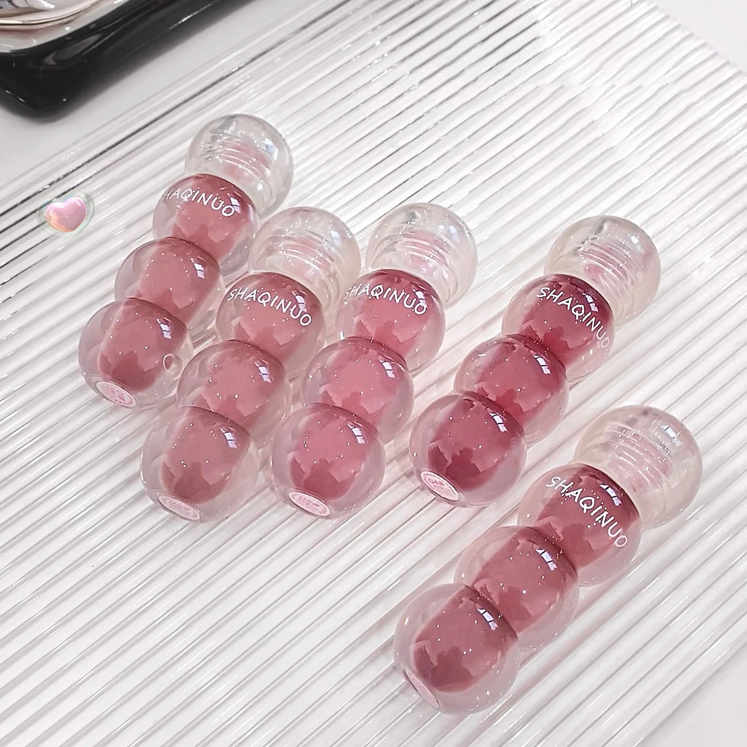 SHAQINUO 6 colori Zucca di zucchero Nebbia morbida Argilla per labbra opaca Lucidalabbra opaco Pigmento Sbiancante Tazza antiaderente impermeabile Lucidalabbra