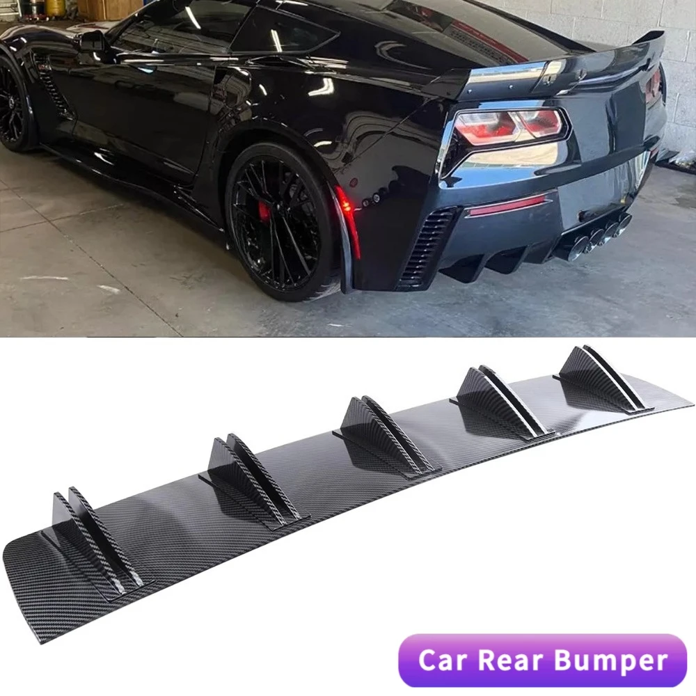 

LAICY For Corvette C5 C6 C7 C8 Car Rear Diffuser Shark Fins Bumper Splitter Chin Spoiler Lip Black Shunt Rear Bumper Lip Black