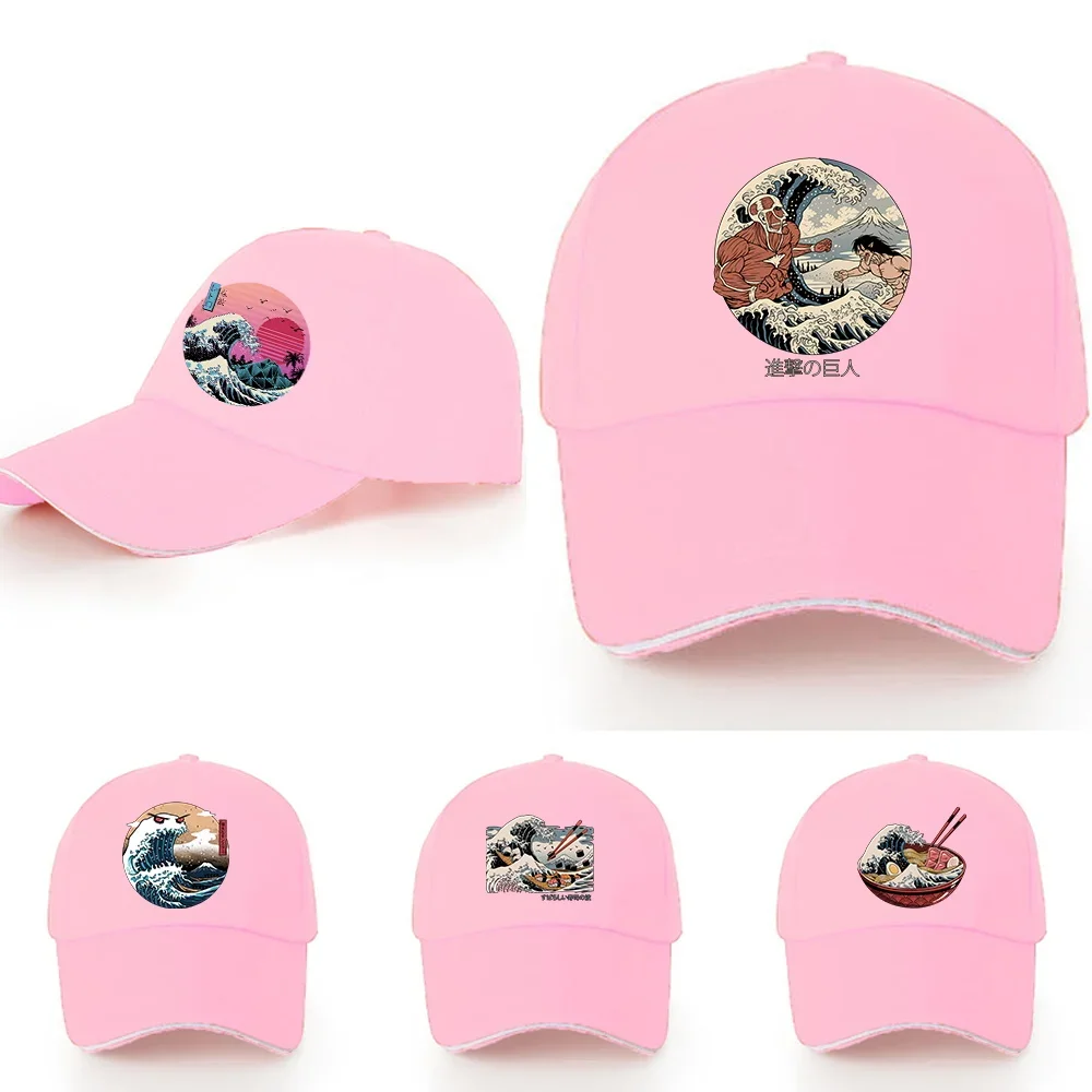 Baseball Cap Sun Hat Caps Casual Adjustable Snapback Hat for Women Hip Hop Cap Sport Hat Wave Pattern Series