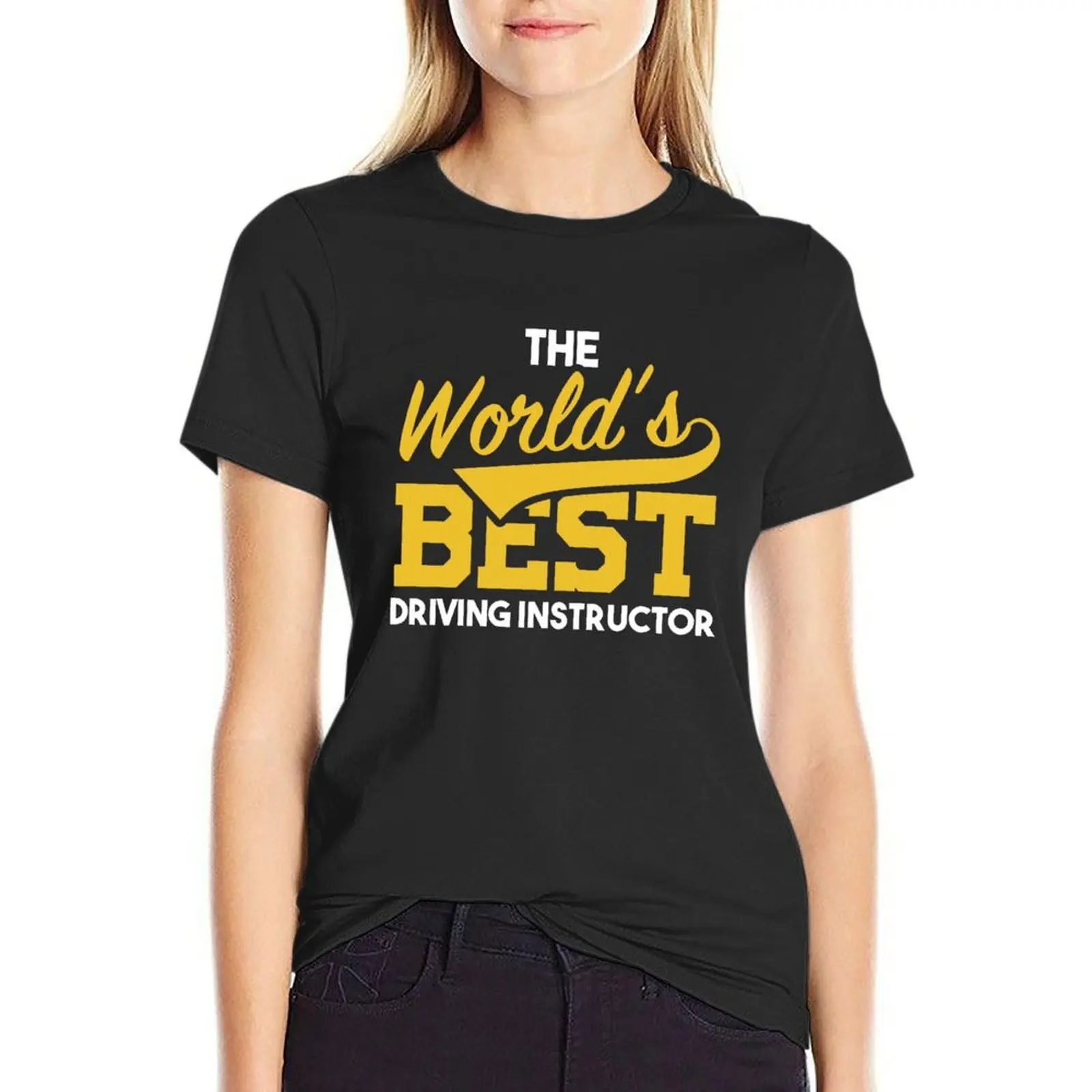 

Worlds Best Driving Instructor School Teacher Novice Driver T-Shirt cute clothes cute tops hippie clothes Women's cotton t-shirt