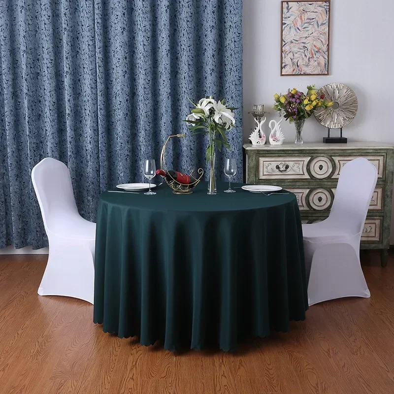 Wedding Table Cover Cloth Round Decoration Banquet Hotel Show Birthday Party Plain Polyester Colour Durable For Use