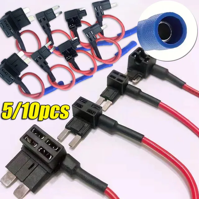 5/10 szt. Uchwyt bezpiecznika samochodowego dodatkowy obwód MINI mały średni adapter do kranu Micro Mini standardowy bezpiecznik samochodowy z uchwytem