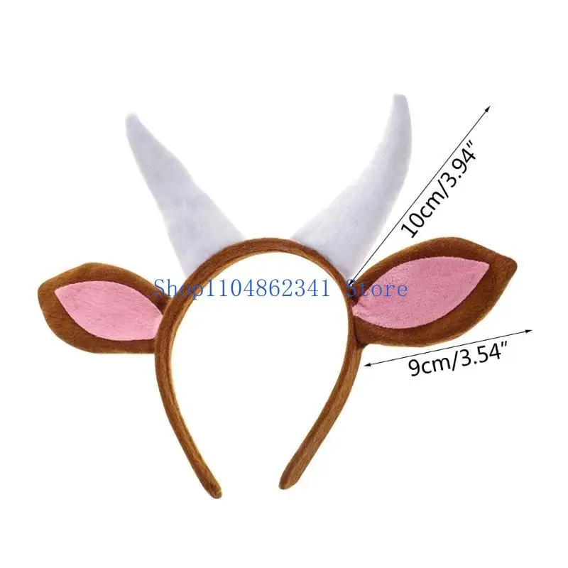 5asd طوق شعر ناعم على شكل خروف الماعز على شكل حيوان لعروض الأطفال