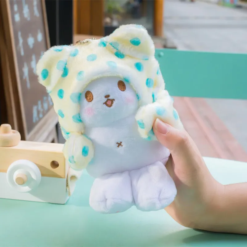 Marumofubiyori Niedźwiedź Pluszowy brelok do kluczy Wypchane zwierzę Śliczny brelok do kluczy Kawaii Breloczek do kluczy 15 cm Zabawki dla dzieci dla dziewczynek Prezent urodzinowy dla dzieci