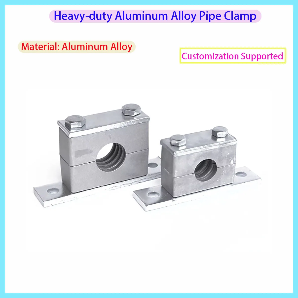 Aluminum Alloy Heavy Duty Pipe Clamp With Mounting Hole Single Hole Hydraulic Pipe Steel Tube Cable Clamp