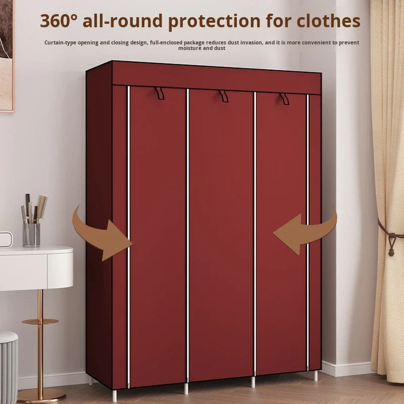 متعددة الوظائف الحديثة بالجملة تصدير تجميعها غير المنسوجة الصلب الإطار خزانة قابلة للطي سعة كبيرة بسيطة قابل للتعديل #3