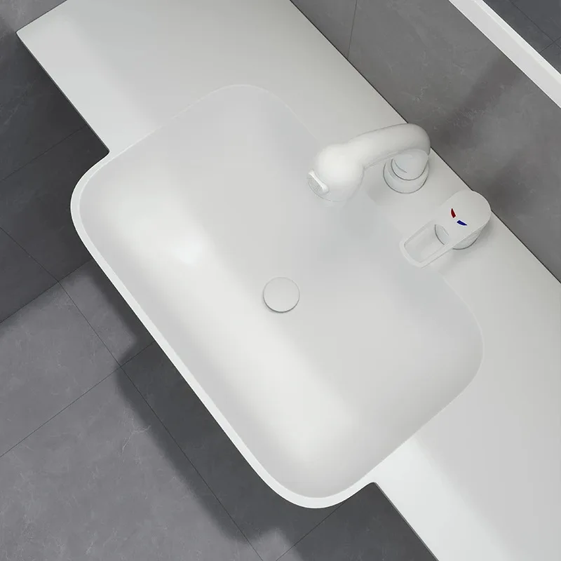 

Corian pure acrylic big belly basin integrated basin bathroom cabinet combination corner-cutting washbasin washbasin upper a