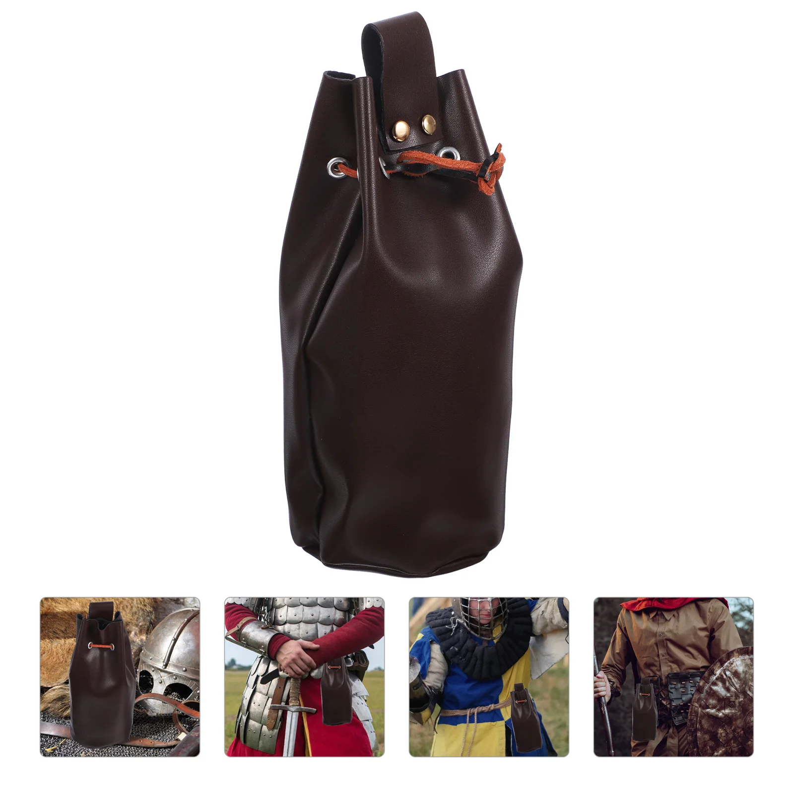 Borsa in vita medievale con coulisse Borsa portatile vintage retrò in PU Borsa per cosplay medievale rinascimentale