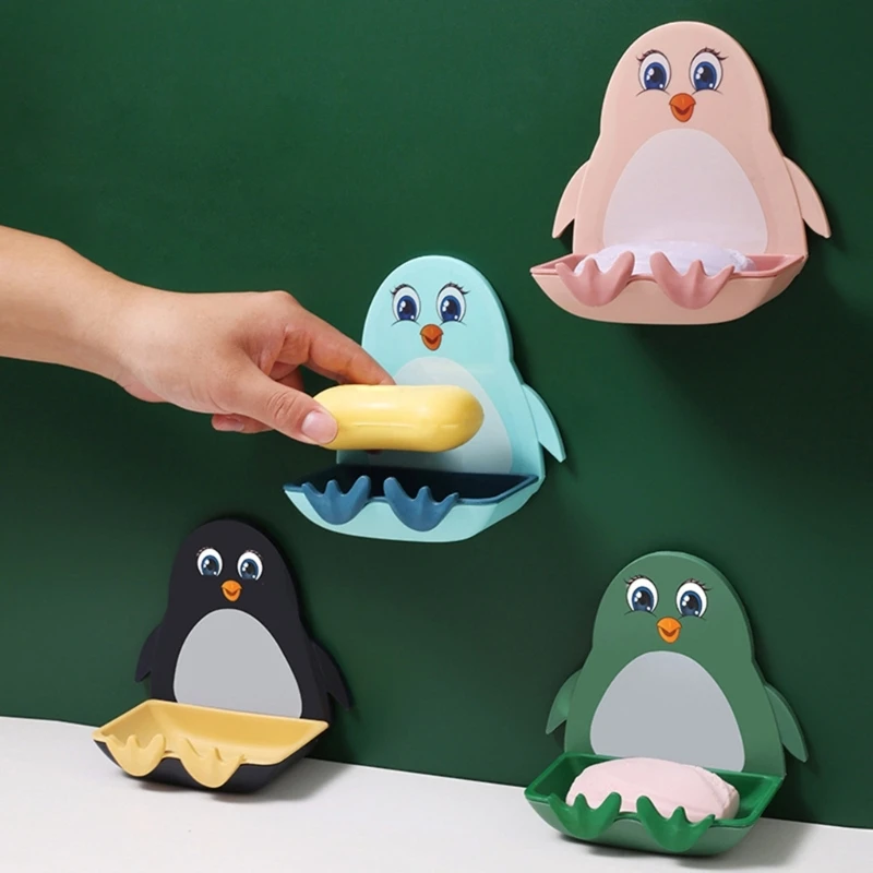 Penguins Soap Box Non-slip Soap Dish Home  Household Supplies for Dormitory Soap Holder Organization