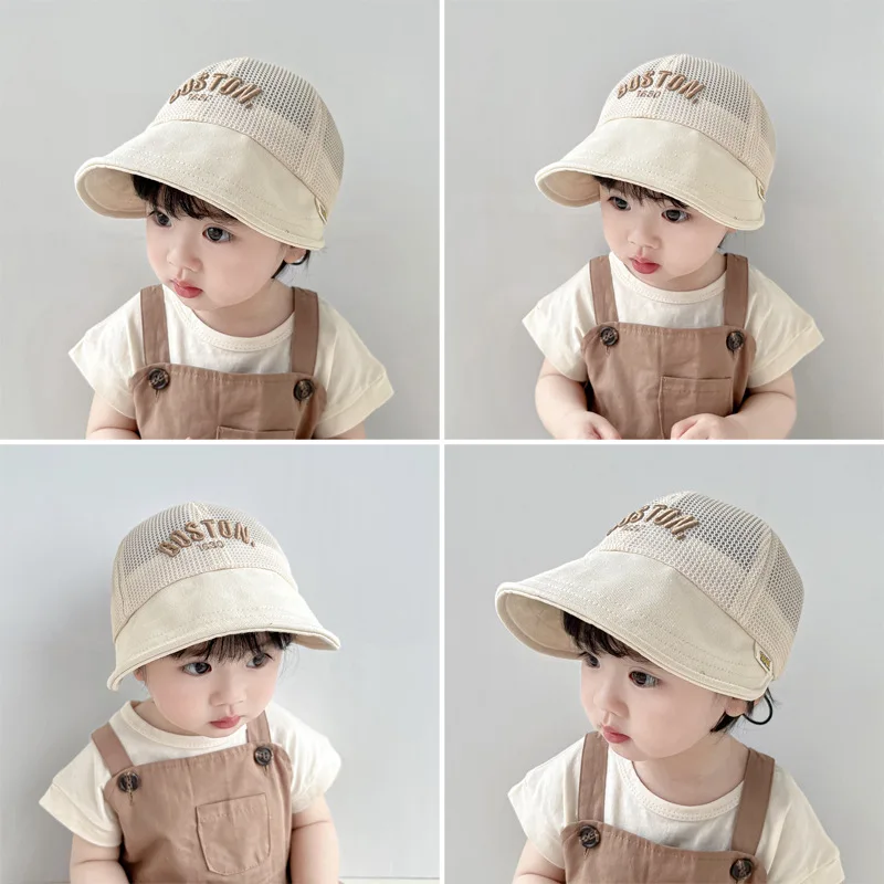 

Summer Baby Hat Thin Kids Sunscreen Sun Hat Net Bucket Hat Boy and Girl Caps