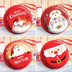 Merry Christmas Gift Box Candy Cookie Bag Small Storage Cans Coin Earrings Headphones Children Christmas Holiday Party Supplies