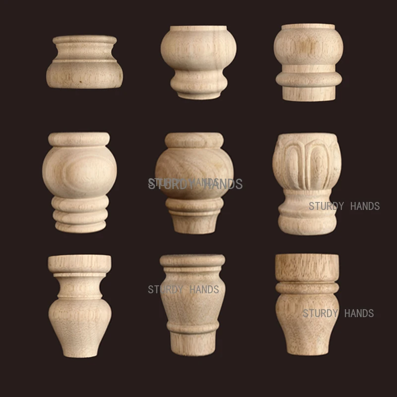 1pc Furniture Round Solid Wood Table Legs Sofa Feet Cabinet Bed Dressing Table Replacement Foot Support Hardware