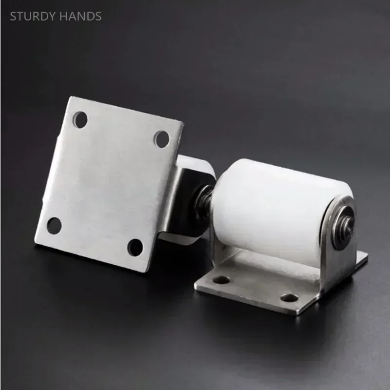 Stainless Steel Bracket Nylon Bearing Pulley Sliding Door Lower Wheel Roller Clamp Door Positioning Wheel Push and Pull Pulley