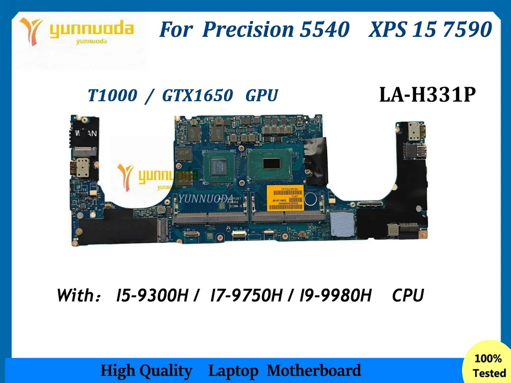 LA-H331P For Dell Precision 5540 XPS 15 7590 Laptop  Motherboard with  I5-9300H I7-9750H I9-9980H CPU  GPU GTX1650 4GB tested go