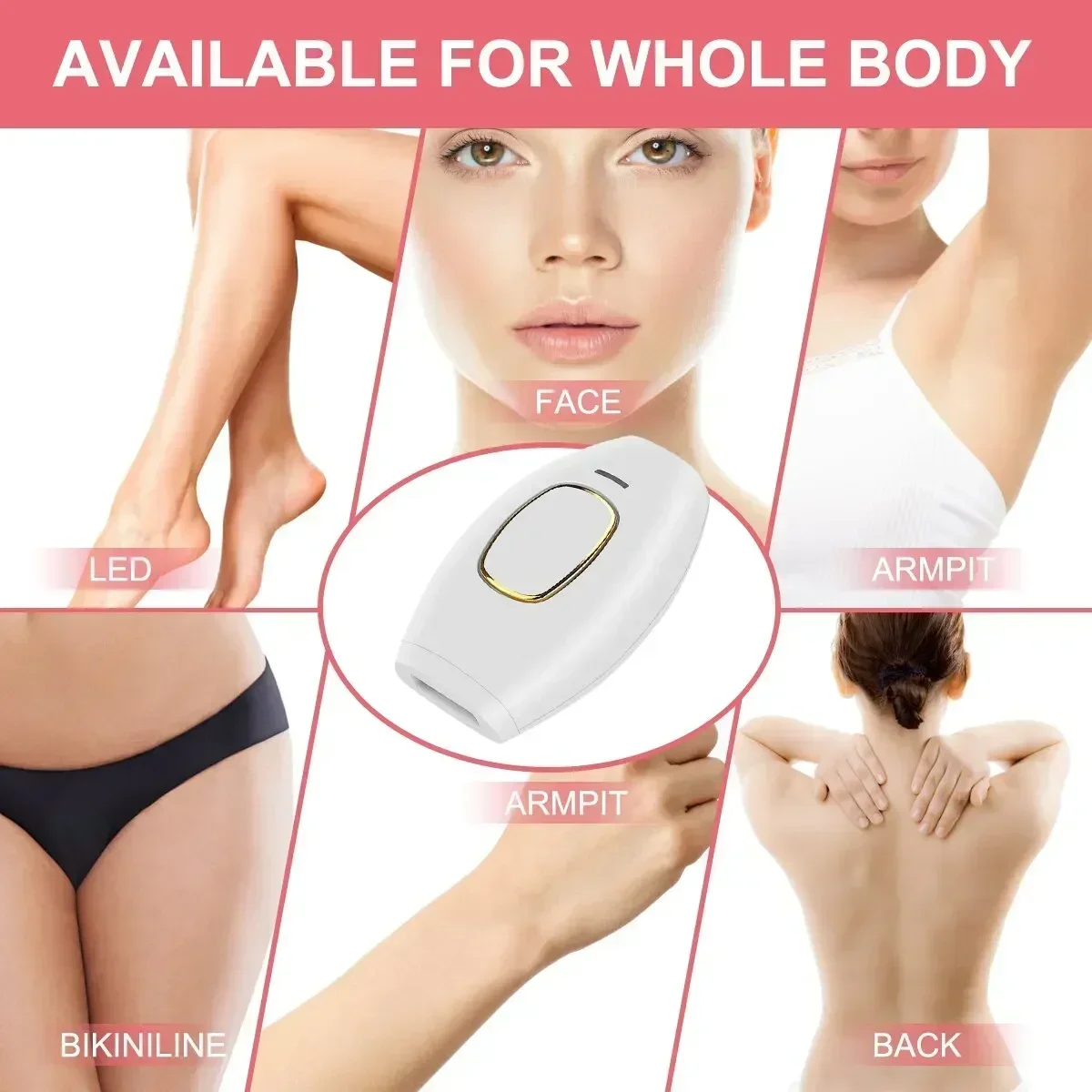 Professional IPL Hair Removal Laser Epilator 500000 Flashes Painless Pulsed Light Epilator Whole Body Treament Home Hair Removal