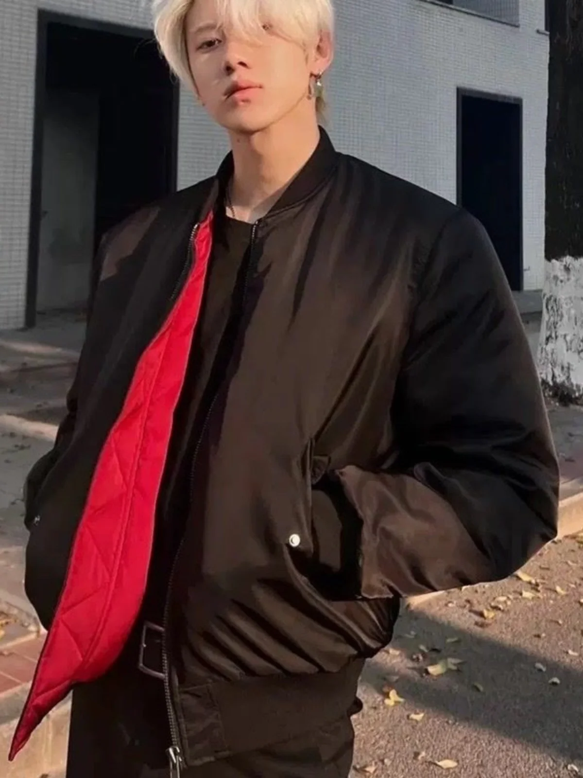 

Thiened American Sle Harington G9 Baseball Cotton Jaet Men's Loose Red Inner Waterproof Casual Cotton Clothes Warmth