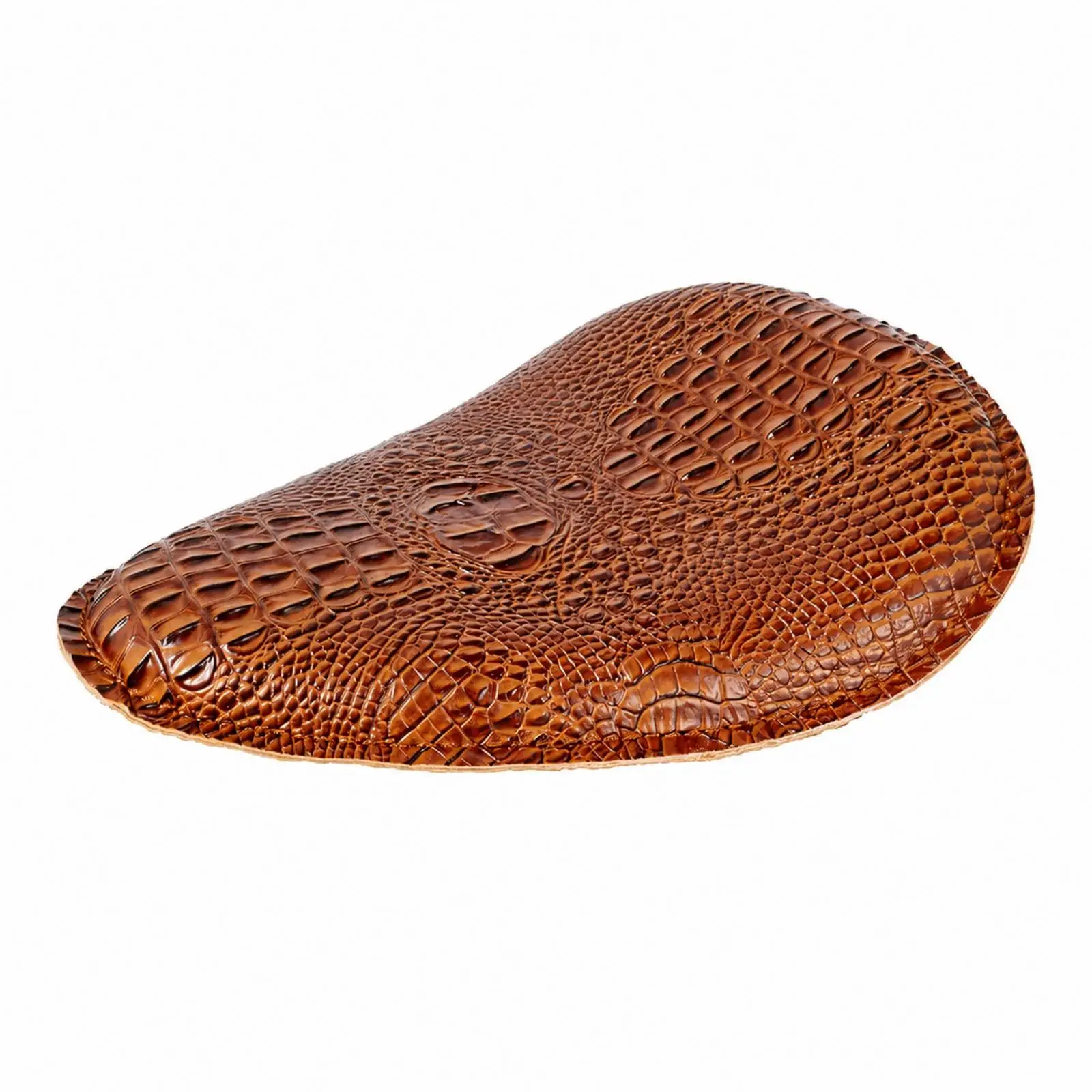 Contoured Single Seat with Embossed Scale Panels Padded Crocodile-Pattern Leather Saddle Comfortable Custom Motorcycle Seat