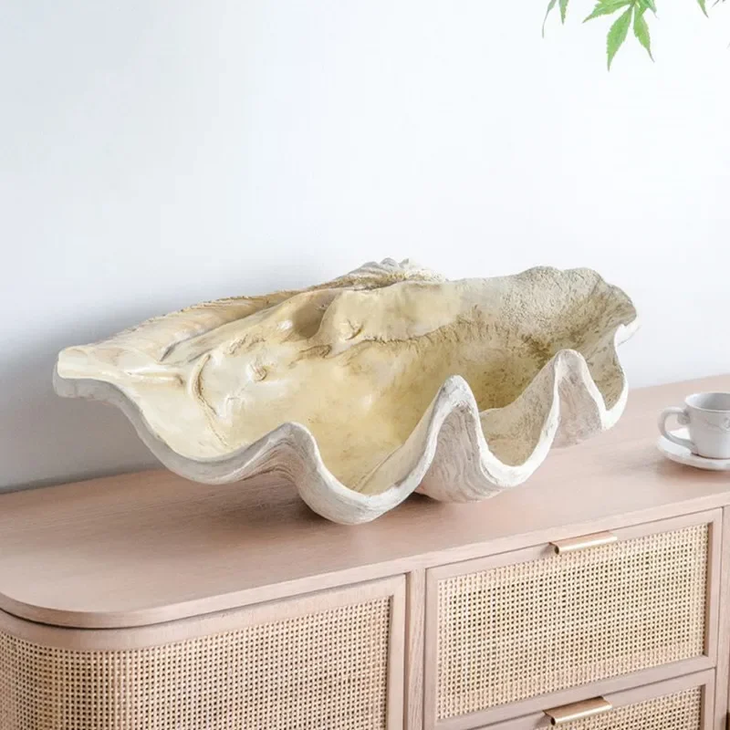 Resin Simulation Conch Sculpture Shell Ornament for Living Room Ocean Theme Model House Decorative Item