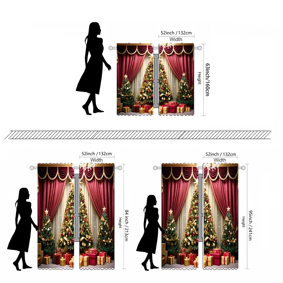 2-piece HD digital red tie French Rococo atmosphere luxury curtain home decoration style Decorate living room bedroom wear rod c