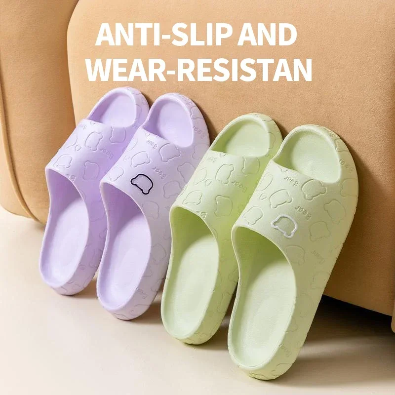 Summer EVA Slippers for Women & Men - Non-Slip Bathroom Slides, Soft Thick Sole Couple Sandals for Indoor/Outdoor Wear