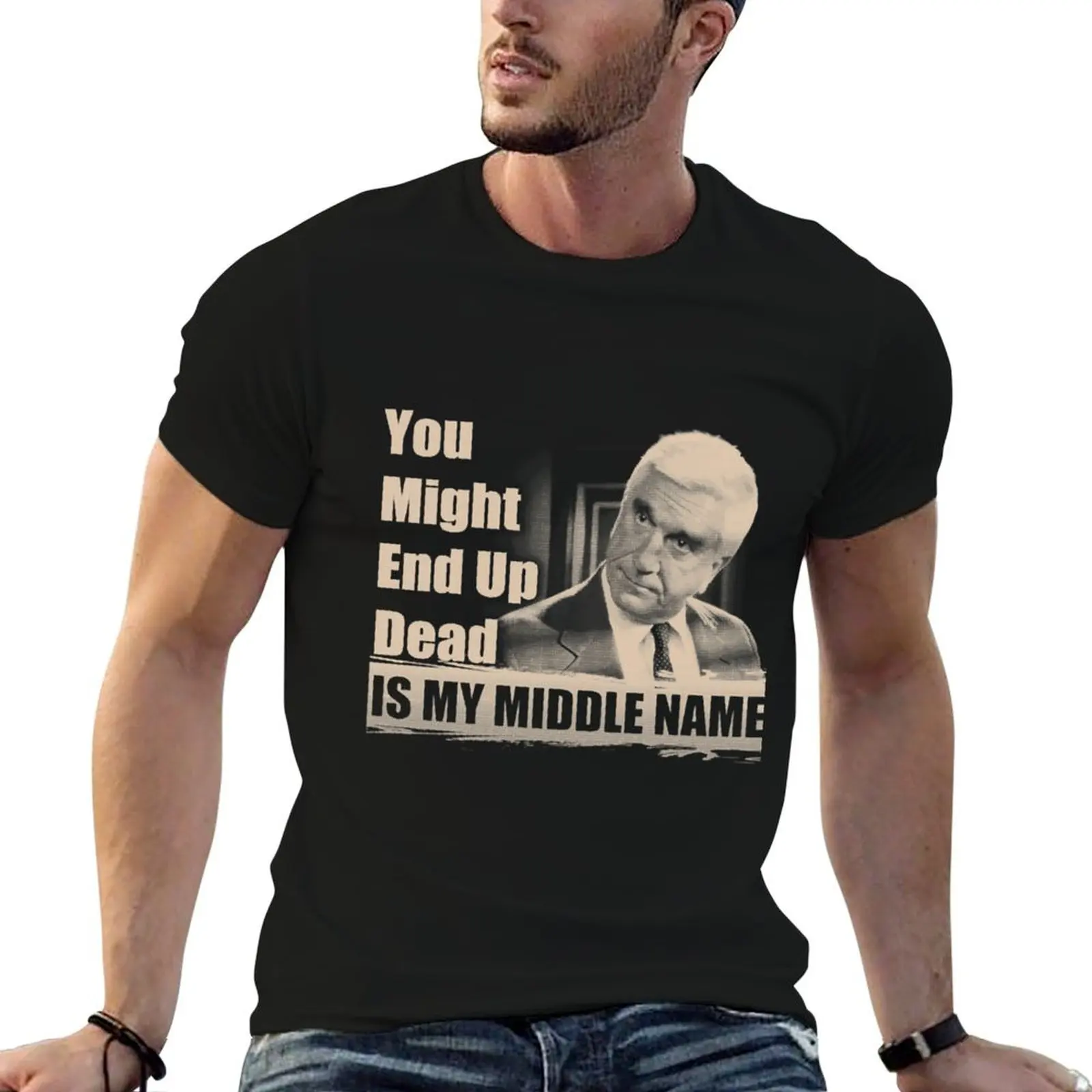 Regalos divertidos para Leslie Nielsen, regalo para fanáticos de las películas, camiseta de algodón, camisetas 100% de algodón, camiseta 100% de algodón