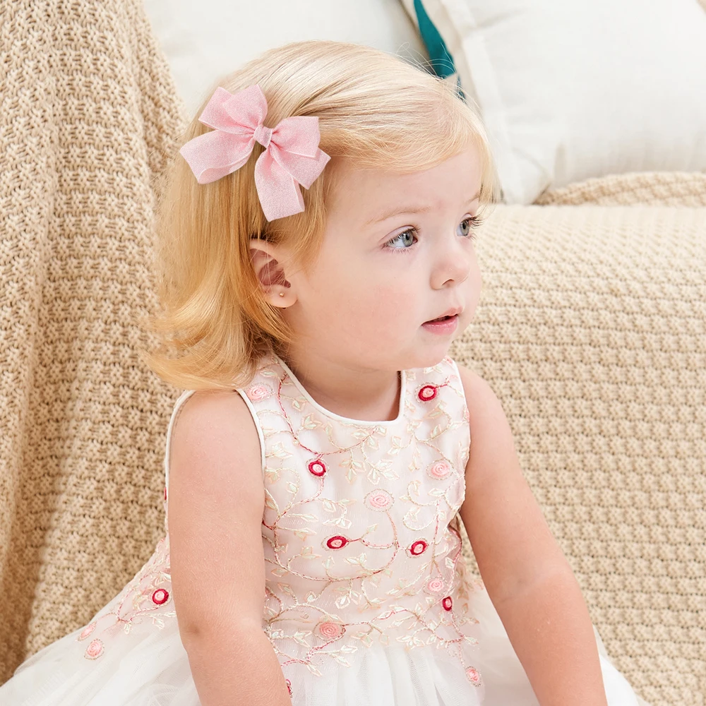 2개/세트 섬세한 치어 리본 헤어핀 소녀용 앞머리 포니테일 헤어클립 더블 리본 예쁜 축제용 헤어 액세서리