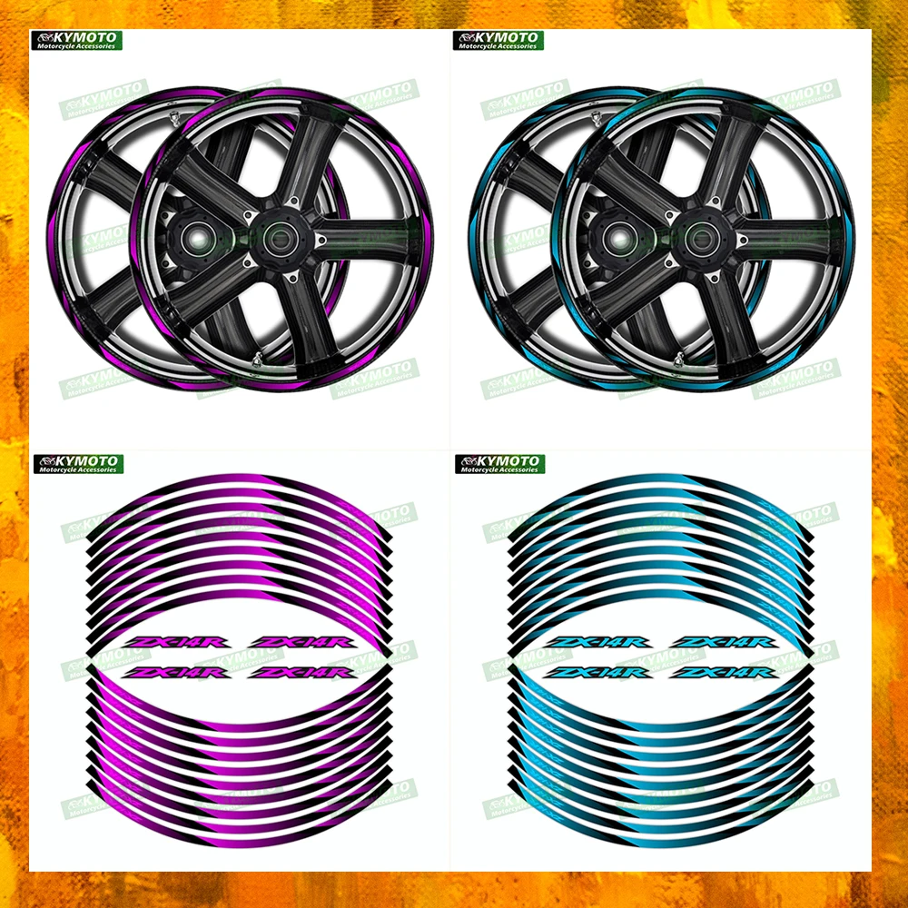 

Аксессуары для мотоциклов ZX-14R ZX14R, 17-дюймовые наклейки на передние и задние диски, обтекатель, светоотражающие полосы, наклейка, украшение