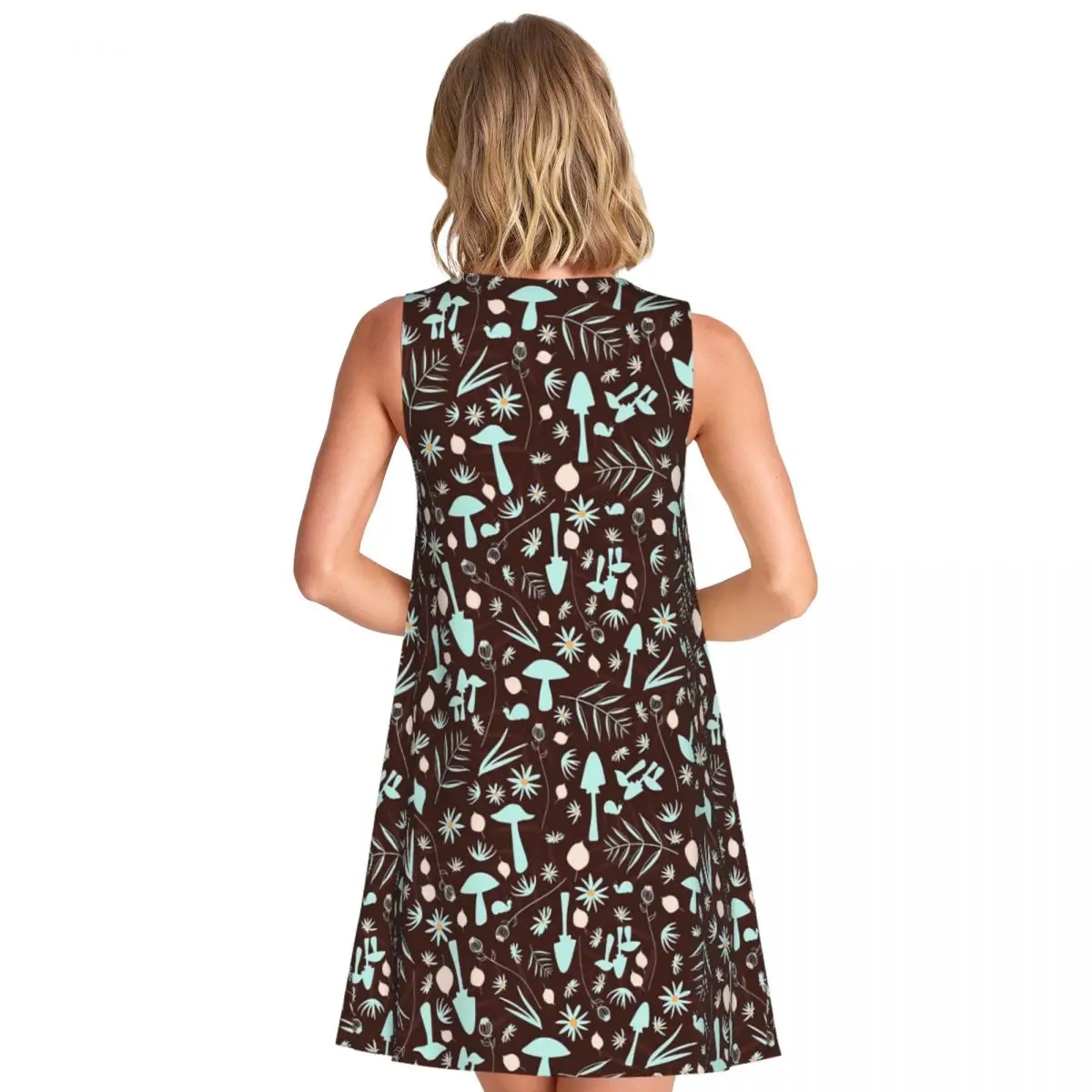 Magic Mushrooms Casual Dress Floral Print Elegant Dresses Lady Summer Street Wear Pattern Oversize Casual Dress