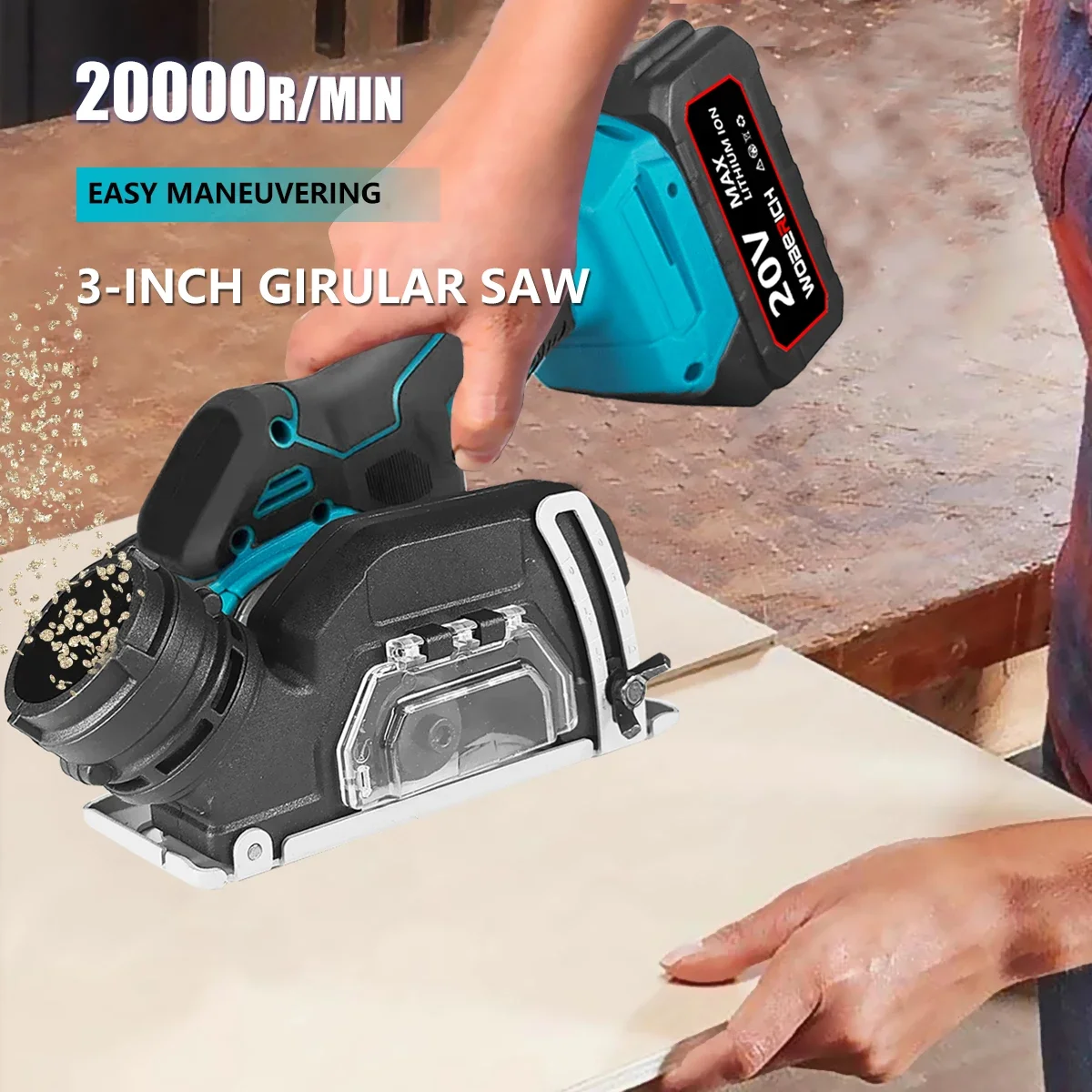 3 INCH 76mm Electric Circular Saw Cordless Chain Saw Blade Cutting Power Tool with 2 Cutting Discs For Makita 18v Battery