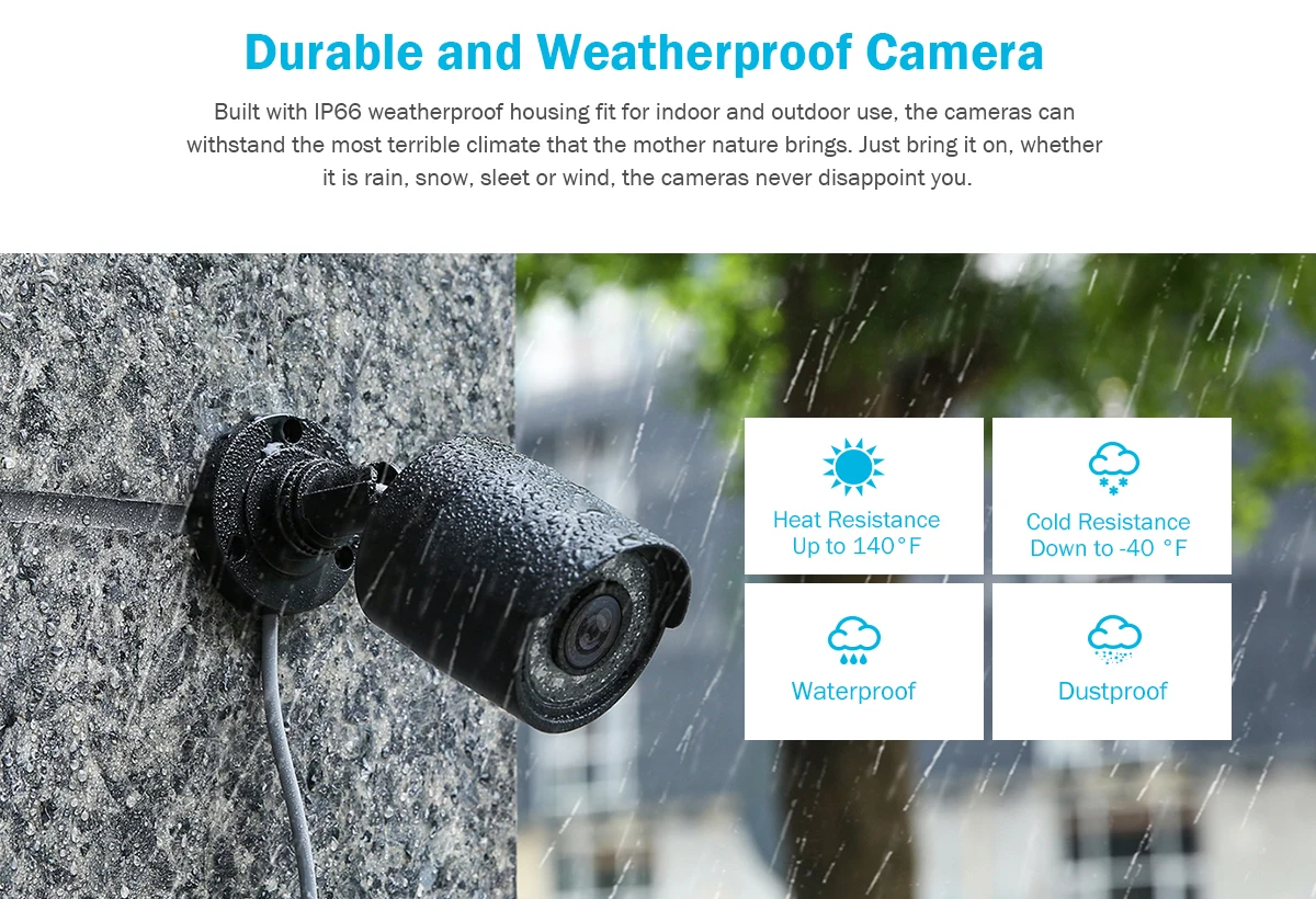 ANNKE 4CH 5MP H.265 + 5 في 1 نظام أمان DVR P2P تشغيل الوصول عن بعد 4 قطعة 1080p HD CCTV خارجي