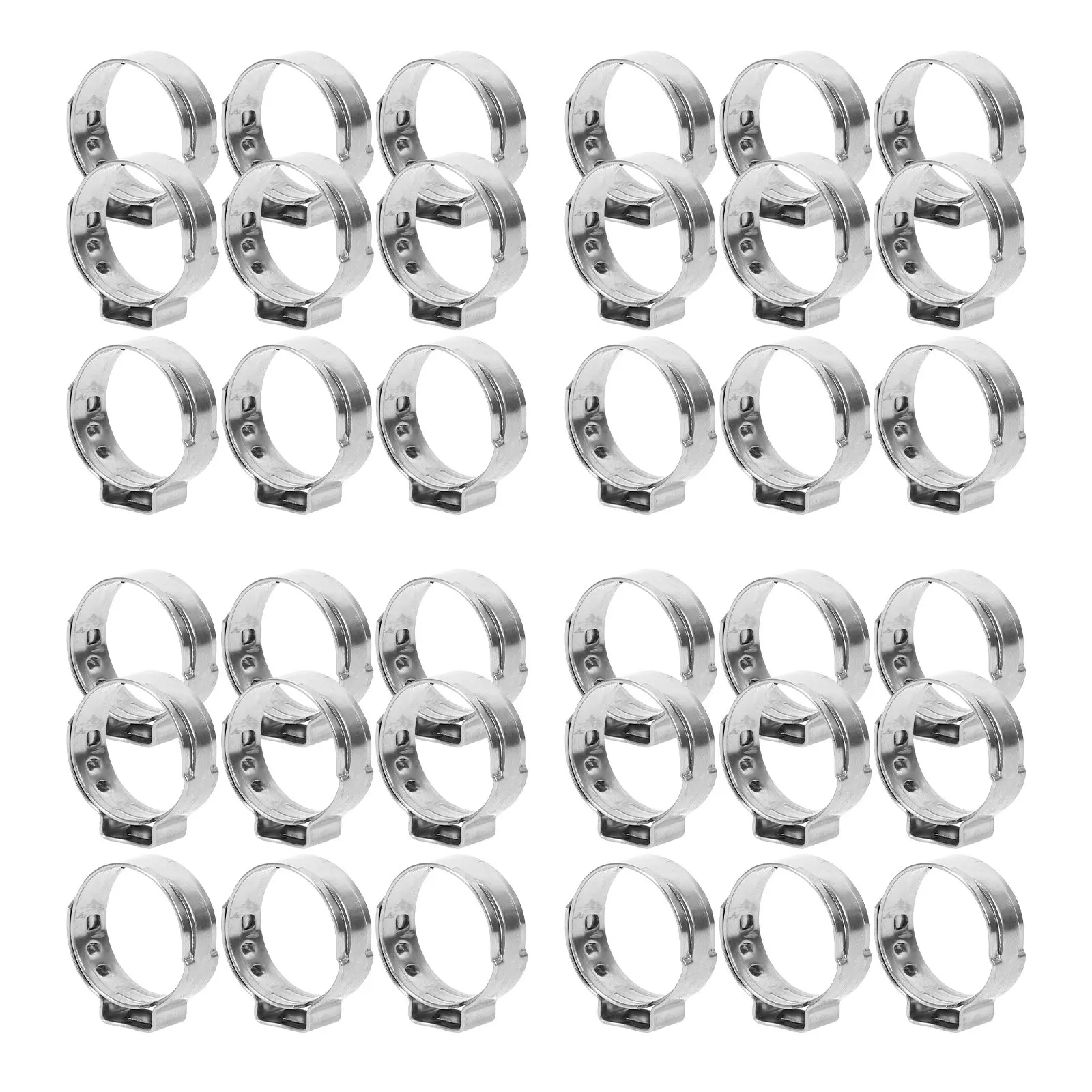 100Pcs Stainless Steel Adjustable Pipe Clamp Connector Cinch Clamps Crimp Ring Clip Leak Proof Tube Clamps for Plumbing Water