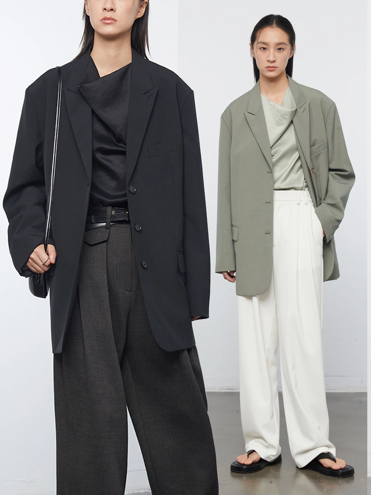 

Новинка 2024: Премиальный шерстяной повседневный пиджак свободного кроя с подплечниками, в стиле кэжуал, для офиса, с длинными рукавами