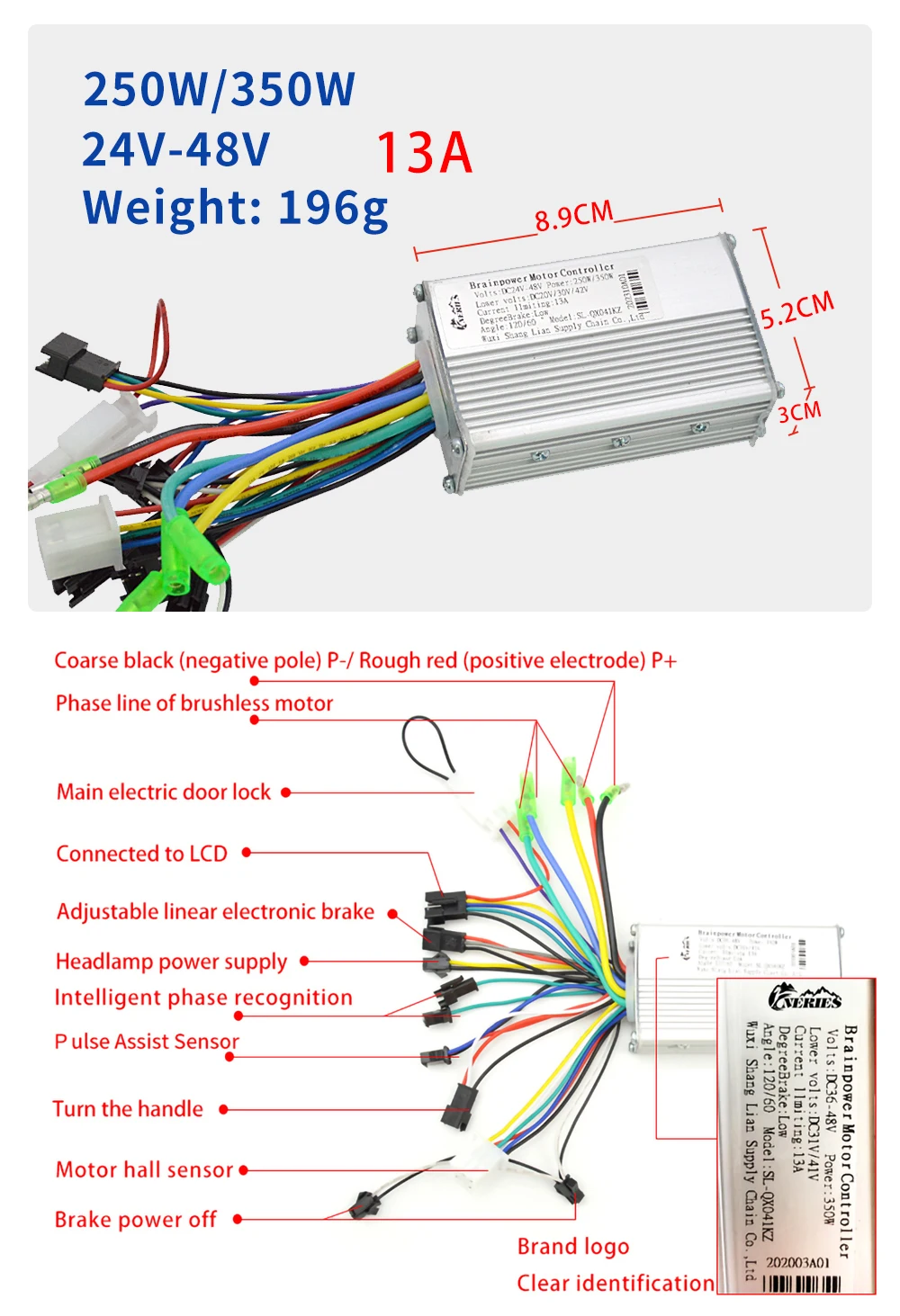 Elektrofahrrad 13A/18A/25A/28A/38A Bürstenloser Motorcontroller LCD-Display Intelligente Steuerung Mehrere Spezifikationen – Detail 2