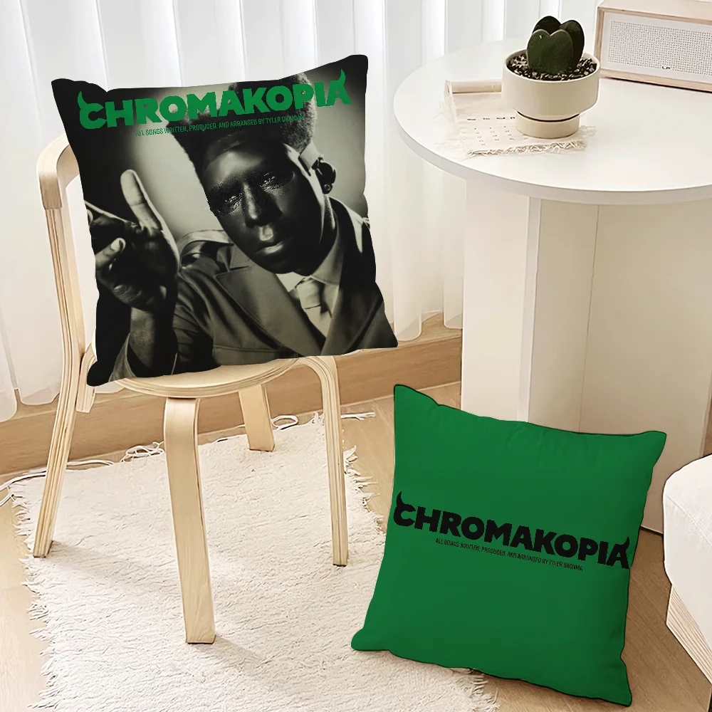 Singer Tyler the Creator chromakopia Pillow Case Sofa Decorative Home Double-sided Printing Short Plush Cushion Cover