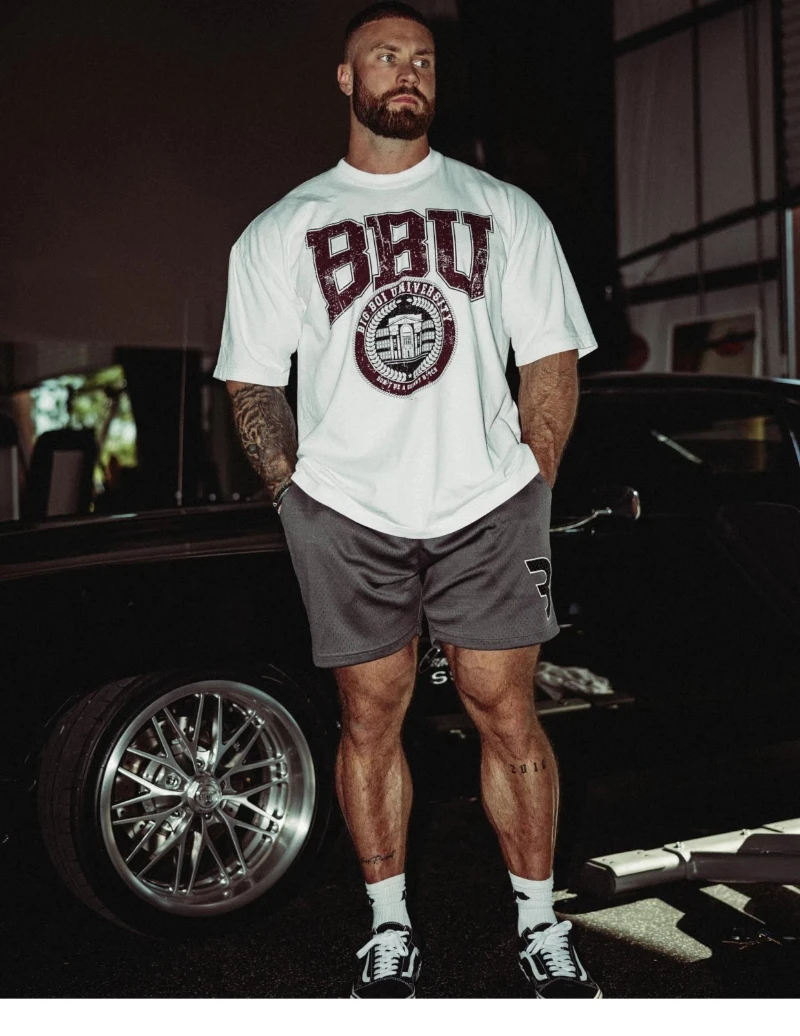 

Новинка 2025 года, футболка для спортзала с мышцами, мужская и женская хлопковая футболка высокого качества большого размера, летняя спортивная футболка с буквенным принтом, повседневный топ, уличная одежда для фитнеса